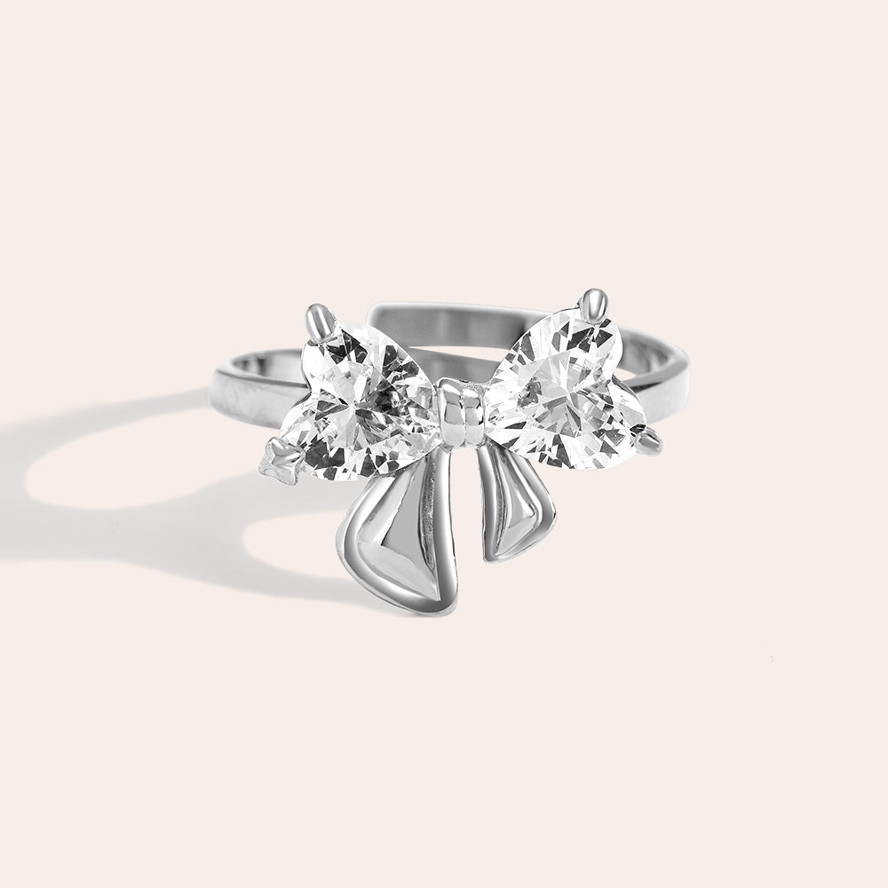 Vintage Strik Diamant Ring - Goud/Zilver