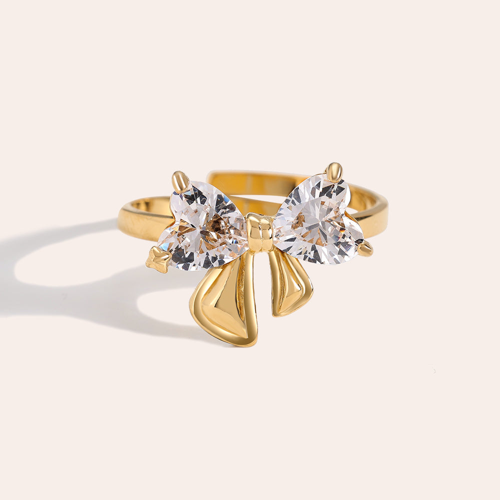 Vintage Strik Diamant Ring - Goud/Zilver