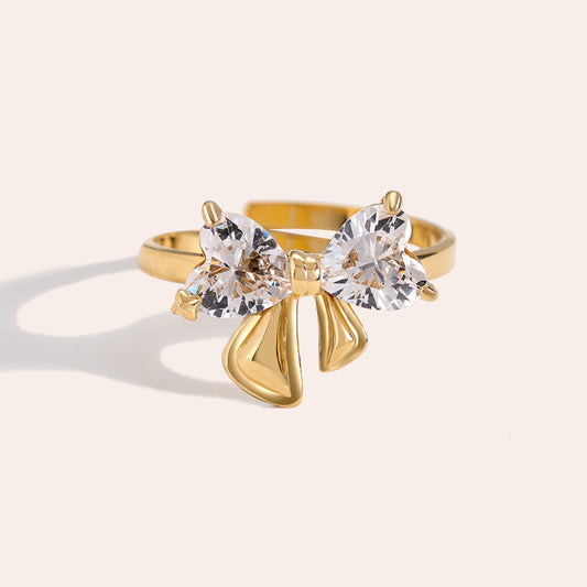 Vintage Strik Diamant Ring - Goud/Zilver