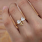 Vintage Strik Diamant Ring - Goud/Zilver